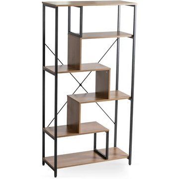 Стеллаж MEBEL ELITE AKRIS Орех / Черный
