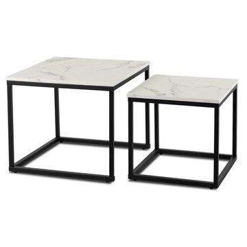 Комплект журнальных столов MEBEL ELITE ORI Marmur 50*50 см Белый