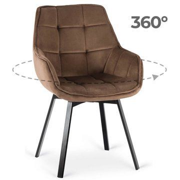 Стул поворотный бархатный MEBEL ELITE LUNA Velvet Коричневое