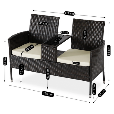 Садовый диван MEBEL ELITE KENT Коричневый