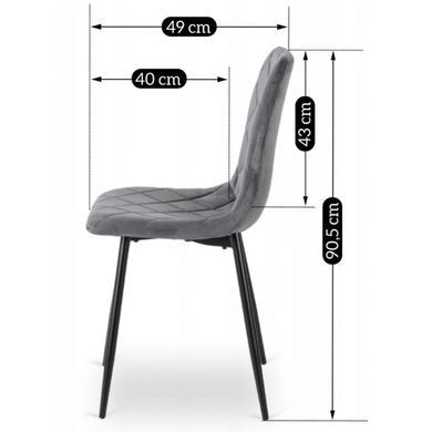 Стілець MEBEL ELITE FORIS Сірий Velvet