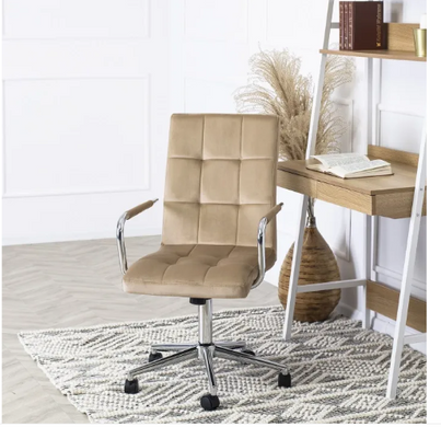 Кресло офисное поворотное MEBEL ELITE BOSTON Velvet Бежевый