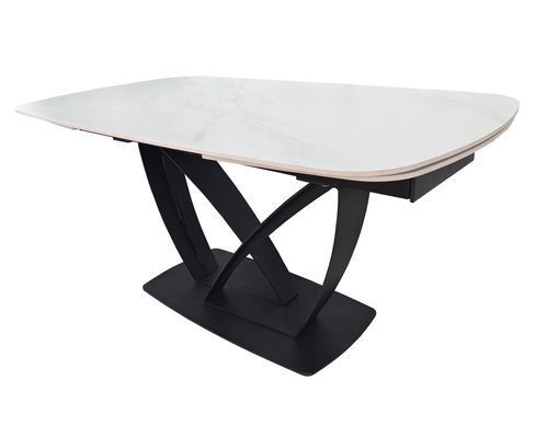 Стіл TYLER CERAMIC 160(240)*90 Білий мат/Чорний