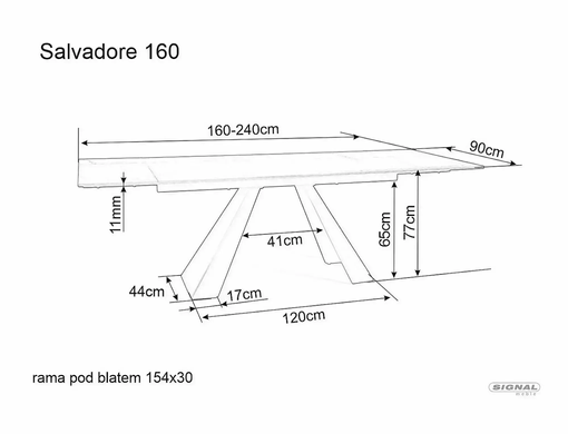 Стол SIGNAL SALVADORE CERAMIC Бежевый травертин/кашемир 160(240)*90см