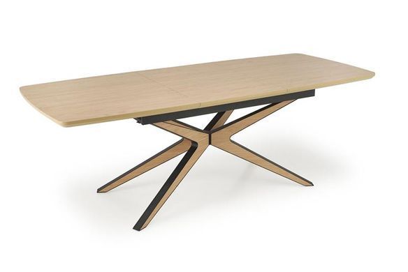 Стол JAMES 160(220)*90 см Натуральный/Черный HALMAR
