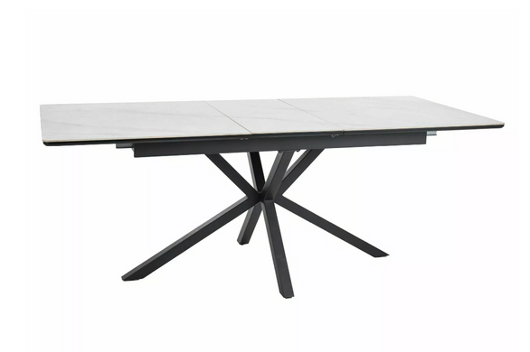 Стіл Logan Ceramic 160(200)x90 см Білий Мат / Чорний Мат SIGNAL