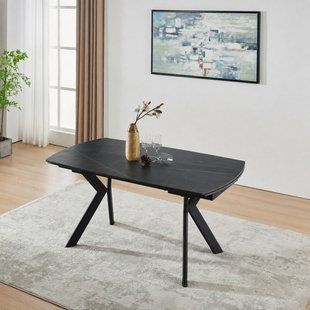 Стіл NOREEN CERAMIC 140(200)*80 чорний/чорний
