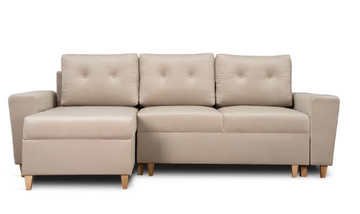Угловой диван универсальный бархатный MEBEL ELITE MATEO Velvet 248 см серый