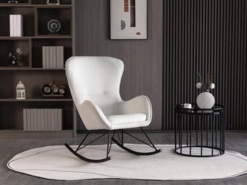 Кресло-качалка LIBERTO 3 Белый/Черный HALMAR