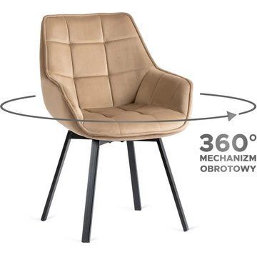 Стілець поворотний оксамитовий MEBEL ELITE LUNA Velvet Бежевий