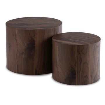 Комплект журнальных столов MEBEL ELITE LEILA 2 шт 53*53 см Орех
