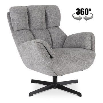 Кресло мягкое поворотное MEBEL ELITE REAL Серый