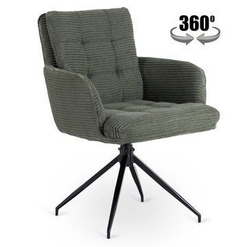 Обеденный стул поворотный MEBEL ELITE AKITA Velvet Зеленый