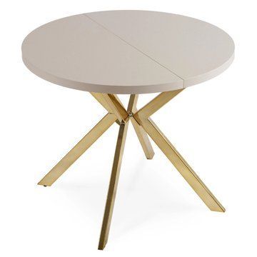 Раскладной обеденный стол MEBEL ELITE DORIAN 80(160)*80 Кашемир/Золото