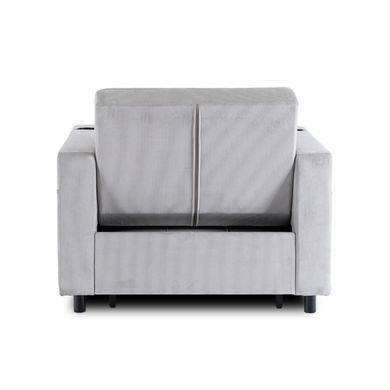Крісло м'яке розкладне MEBEL ELITE SOLOR Velvet Сірий