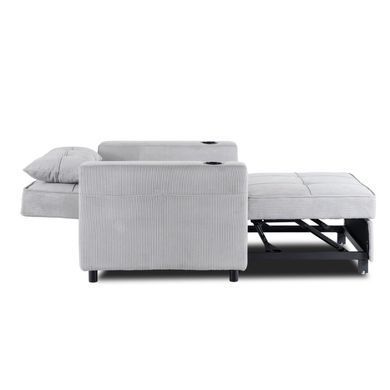 Крісло м'яке розкладне MEBEL ELITE SOLOR Velvet Сірий