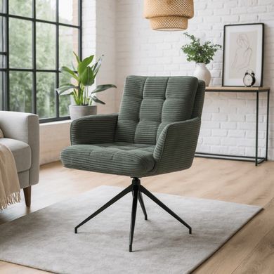 Обеденный стул поворотный MEBEL ELITE AKITA Velvet Зеленый