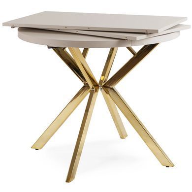 Раскладной обеденный стол MEBEL ELITE DORIAN 80(160)*80 Кашемир/Золото