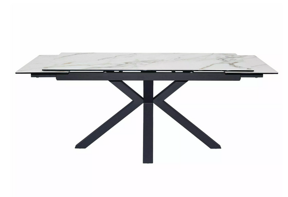 Стол обеденный Columbus Ceramic AMBER BIANCO 160(240)X90 см Белый Мат / Черный мат