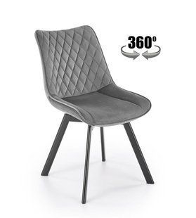 Стул поворотный K-520 Velvet Серый HALMAR