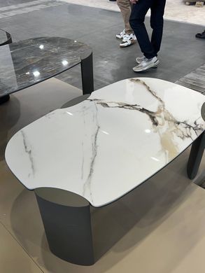 Журнальний столик Signal ADORO B кераміка Amber bianco/мідний 105х65см