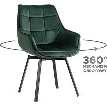 Стілець поворотний оксамитовий MEBEL ELITE LUNA Velvet Зелений