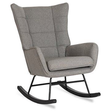 Кресло-качалка мягкое MEBEL ELITE JACKSON 3 Серый