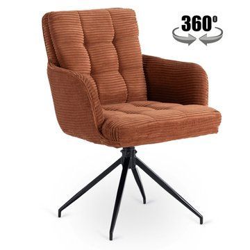 Обеденный стул поворотный MEBEL ELITE AKITA Velvet Рыжий