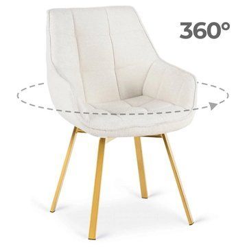 Обеденный стул поворотный MEBEL ELITE MIA Boucle Кремовый