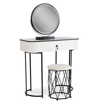 Туалетный стол с пуфом MEBEL ELITE EMPORIA MINI Белый