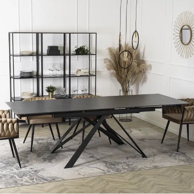 Стіл розкладний MEBEL ELITE MAXIME 160-240х91 см Чорний мармур