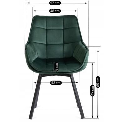 Стілець поворотний оксамитовий MEBEL ELITE LUNA Velvet Зелений