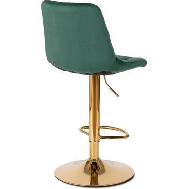 Барний стілець оксамитовий MEBEL ELITE ARCOS Velvet зелений / золотий
