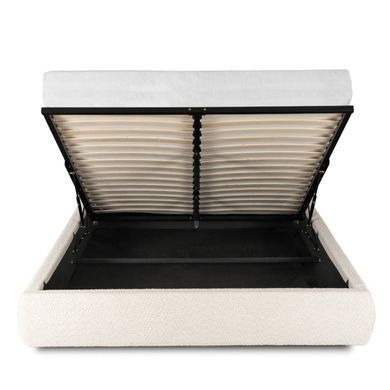 Кровать MEBEL ELITE HAGA Boucle 160x200 см Кремовая