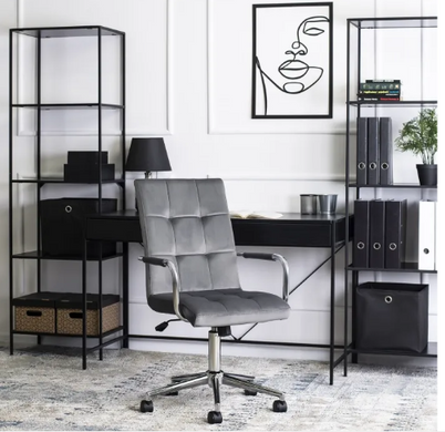 Кресло офисное поворотное MEBEL ELITE BOSTON Velvet Серый