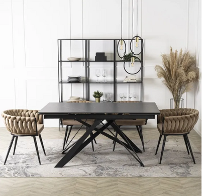 Стіл розкладний MEBEL ELITE MAXIME 160-240х91 см Чорний мармур