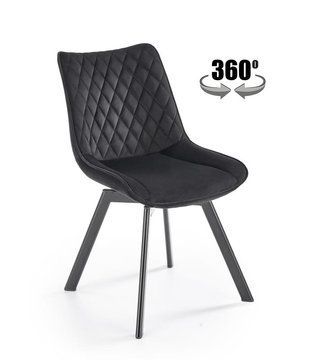 Стілець поворотний K-520 Velvet Чорний HALMAR