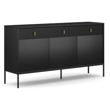 Комод MEBEL ELITE MARCOS 154 см Черный/Черный