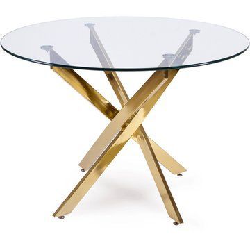 Стол MEBEL ELITE SALLO 110 см Золотой