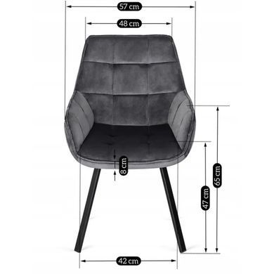 Стул поворотный бархатный MEBEL ELITE LUNA велюр Серый