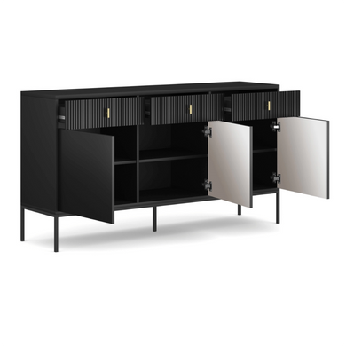 Комод MEBEL ELITE MARCOS 154 см Чорний/Чорний