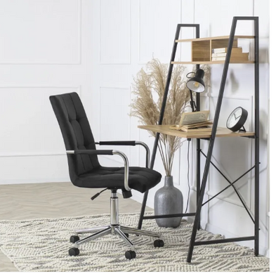 Кресло офисное поворотное MEBEL ELITE BOSTON Velvet Черный