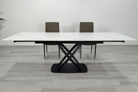 Стіл INTARSIO HILDA CERAMIC 160(240)*90 Білий мат/Чорний