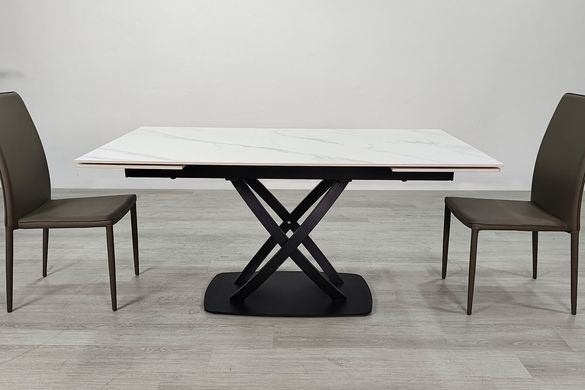 Стіл INTARSIO HILDA CERAMIC 160(240)*90 Білий мат/Чорний