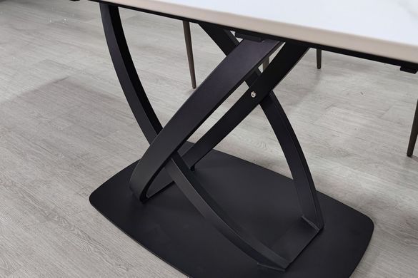 Стіл INTARSIO HILDA CERAMIC 160(240)*90 Білий мат/Чорний