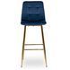 Барний стілець оксамитовий MEBEL ELITE ARIEL Ecru велюр Синій / Золотий