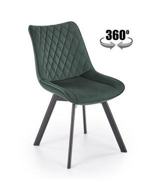 Стілець поворотний K-520 Velvet Темно-зелений HALMAR