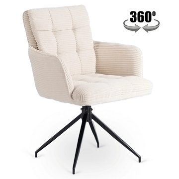 Обідній стілець поворотний MEBEL ELITE AKITA Velvet Кремовий