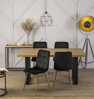 Стілець оксамитовий MEBEL ELITE FREDY Velvet Чорний
