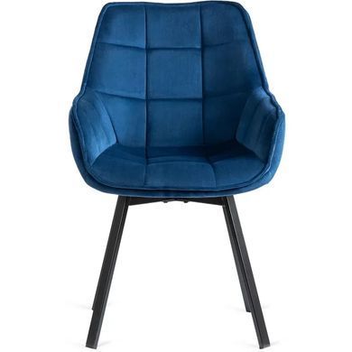 Стілець поворотний оксамитовий MEBEL ELITE LUNA Velvet Темно-синій